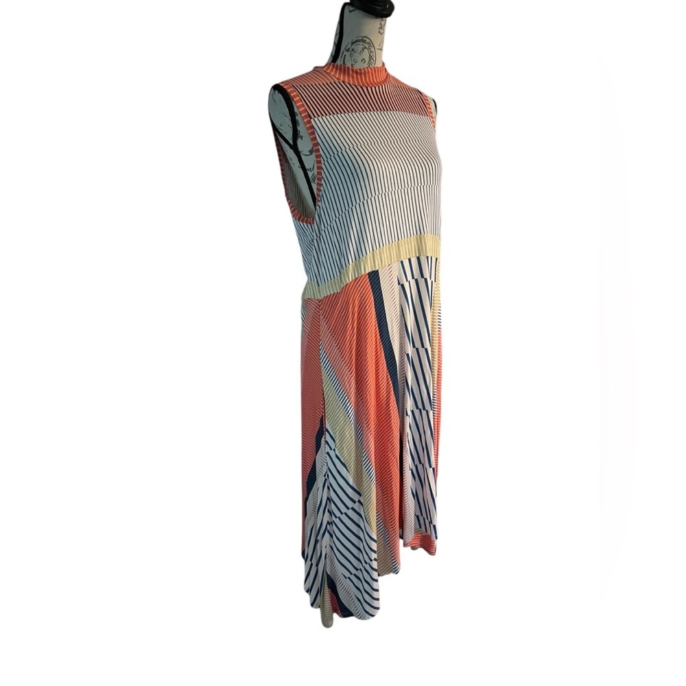 Anthropologie (Maeve Cleary)Multicolor Striped Midi Dress size large - Picture 6 of 8